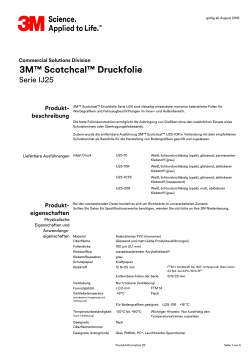 Produktinformation 3M™ Scotchcal™ Druckfolie Serie IJ25
