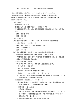 宝くじスポーツフェア ドリームベースボール行事内容 （PDF 51.5