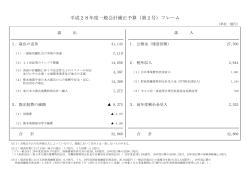 平成28年度一般会計補正予算（第2号）フレーム