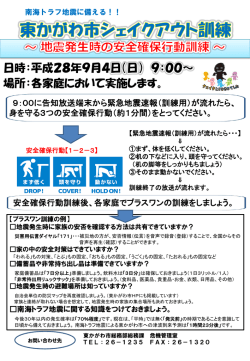 H28東かがわ市シェイクアウト訓練チラシ