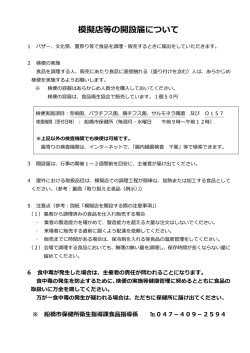 模擬店等の開設届について