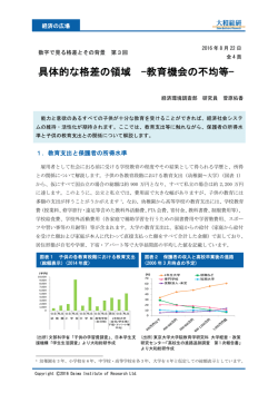 具体的な格差の領域 -教育機会の不均等