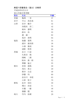 剣道六段審査会（富山）合格者 富山市総合体育館 県名 氏名 年齢 青森