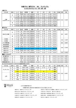 中級クラス、専門クラス、WS、アンサンブル（PDF）