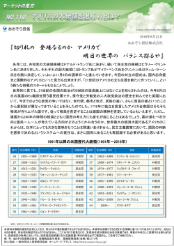 マーケットの見方（No.110）を掲載しました。