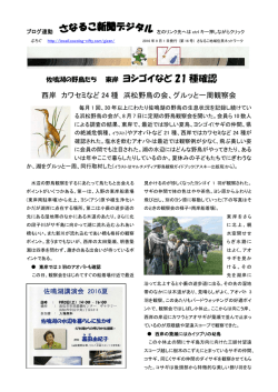 ヨシゴイなど 21 種確認