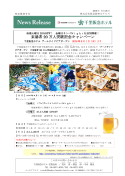 来場者 20 万人突破記念キャンペーン