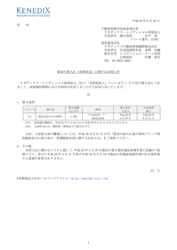 資金の借入れ（金利決定）に関するお知らせ