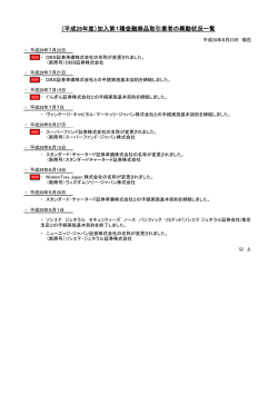 （平成28年度）加入第1種金融商品取引業者の異動状況一覧