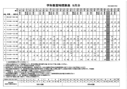 2016年9月版学科予定表ダウンロード