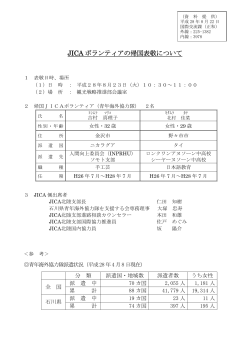JICA ボランティアの帰国表敬について