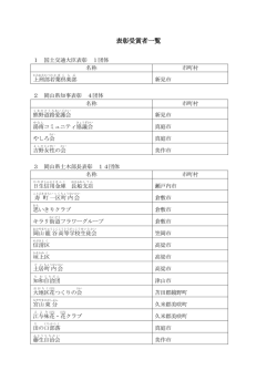 表彰受賞者一覧