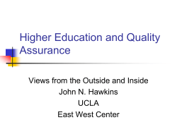 Higher Education and Quality Assurance –Views from the Outside