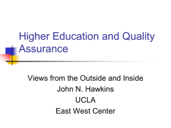 Higher Education and Quality Assurance &ndash;Views from the Outside