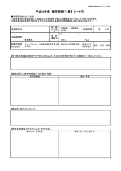 平成28年度 相互研修【中級】 シート - 一般社団法人 愛媛県地域密着型