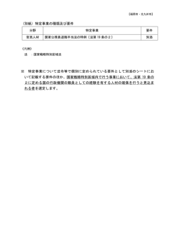 （別紙）特定事業の種類及び要件（PDF形式：109KB）