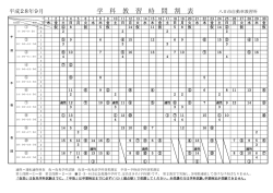 学 科 教 習 時 間 割 表