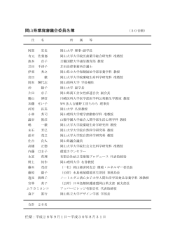 岡山県環境審議会委員名簿