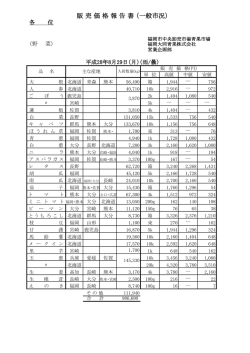販 売 価 格 報 告 書 （一般市況）