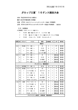 平成28年9月4日開催） JPカップ三重ダンス競技