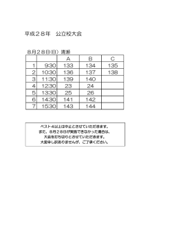 平成28年 公立校大会