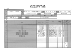 平成27年度 社会福祉法人 現況報告