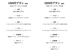 5200円プラン（税別） 4500円プラン（税別）