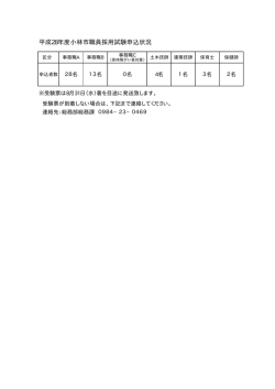 平成28年度小林市職員採用試験申込状況