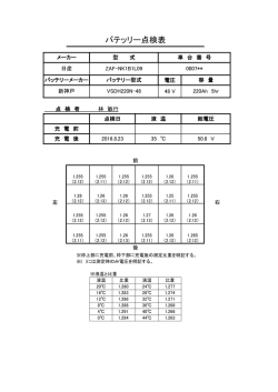 バテッリー点検表