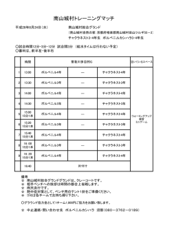 南山城村トレーニングマッチ