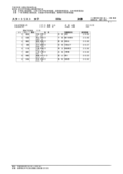 スタートリスト 女子 800m - 第43回全日本中学校陸上競技選手権大会