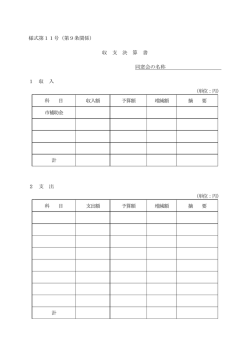 様式第11号（第9条関係） 収 支 決 算 書 同窓会の名称 1 収 入 （単位