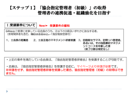 【ステップ1】「協会指定管理者（初級）」の取得 管理者の連携促進・組織