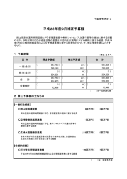 9月補正予算額の概要 [PDFファイル／109KB]