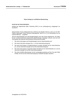 Drucksachen allgemein - Nieders&auml;chsischer Landtag