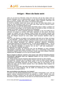 Intrigen &ndash; Wenn die Seele weint