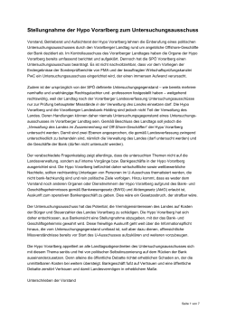 20160826_Stellungnahme Hypo Vorarlberg zum U-Auschuss
