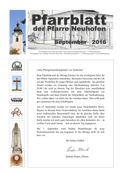 neues Pfarrblatt - Pfarre Neuhofen/Ybbs