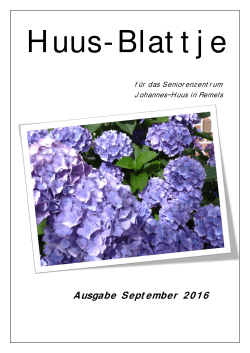 Ausgabe September 2016 - Seniorenzentrum Remels