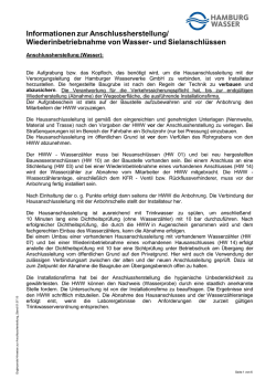 Informationen zur Anschlussherstellung