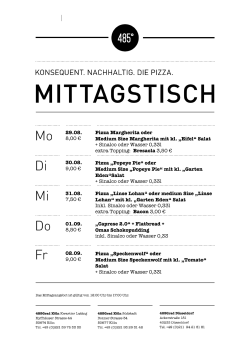 Aktuelle Mittagstisch- und Lunchkarte