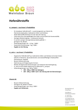 Hefen&auml;hrstoffe - Weinlabor Braun