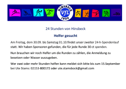 Helferaufruf f&uuml;r den 24-h-Lauf am 30.09. - VfL
