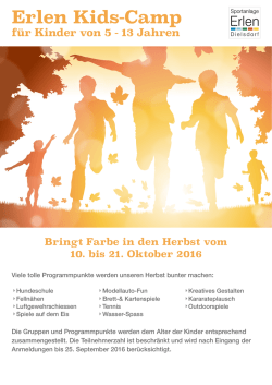 Herbstcamp mit Anmeldung