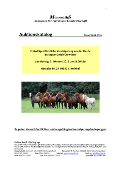 Auktionen für Pferde und Landwirtschaft