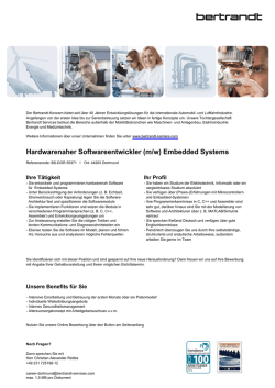 Hardwarenaher Softwareentwickler (m/w) Embedded Systems