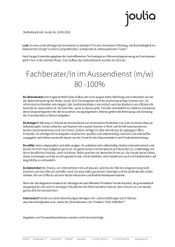 Fachberater/In im Aussendienst