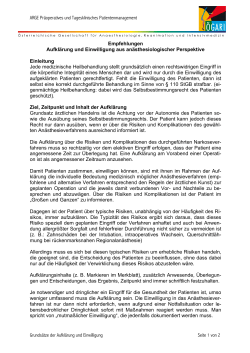 Empfehlungen Aufklärung und Einwilligung ÖGARI 2016