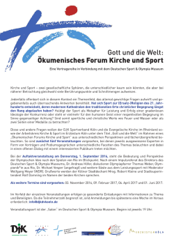 Gott und die Welt: &Ouml;kumenisches Forum Kirche und Sport