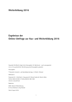 und Weiterbildung 2016 - Deutscher Industrie